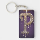 Search for letter p key rings Gold