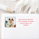 Search for christmas font for the return address labels Red