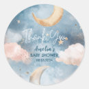 Search for pink gold glitter baby shower stickers Moon and stars