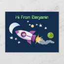 Search for cartoon rocket postcards Space ship