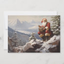 Search for snowy mountains christmas cards Santa claus
