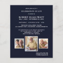Search for death 4x5 invitations In loving memory
