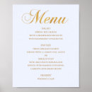 Search for blue and gold wedding menus Classic