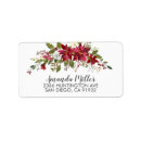 Search for poinsettia return address labels Red