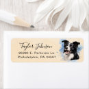 Search for border collie return address labels Watercolor