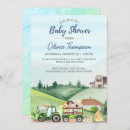 Search for green tractor baby shower invitations Modern