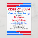 Search for red and blue graduation invitations Class of 2024