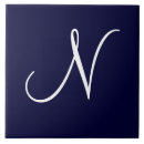 Search for navy blue and white tiles Initials
