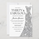 Search for silver 30th birthday invitations Glitter