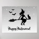 Search for halloween witch silhouette posters Black