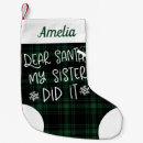 Search for green plaid christmas stockings Rustic