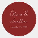 Search for crimson wedding stickers Minimalist