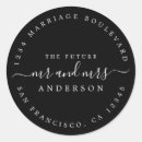 Search for round return address stickers Black and white