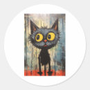Search for black cat with yellow eyes stickers Kitten