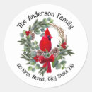 Search for watercolor cardinal bird stickers Red