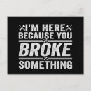 Search for funny mechanic postcards Handyman