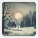 Search for vintage winter scene stickers Retro