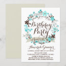 Search for blue floral birthday invitations Vintage
