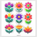 Search for bright floral stickers Colourful
