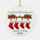 Search for four by christmas tree decorations Family photo