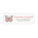 Search for pink butterfly return address labels Pretty