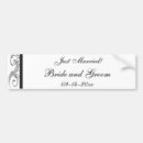 Search for just married bumper stickers Black and white