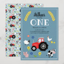 Search for tractor 1st birthday invitations Modern