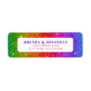 Search for rainbow glitter return address labels Cute