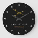 Search for black and gold decor clocks Hairdresser