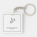 Search for wedding monogram square key rings Minimalist