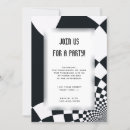 Search for black and white checked invitations Party