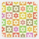 Search for flower pattern square stickers Hippie