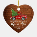 Search for red heart christmas tree decorations Mr and mrs