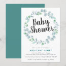 Search for eucalyptus wreath baby shower invitations Green