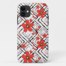 Search for black and white flowers iphone cases Red