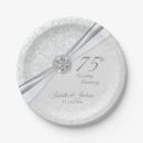 Search for 75th birthday paper plates White