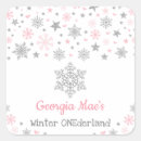 Search for silver and pink stickers Winter onederland