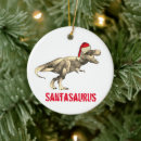 Search for t rex dinosaur christmas tree decorations Santa