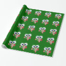 Search for owl christmas wrapping paper Green