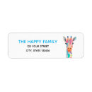 Search for giraffe return address labels Watercolor