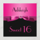 Search for hot pink sweet 16 invitations Pink and black