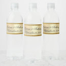 Search for wedding water bottle labels Gold glitter