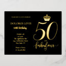 Search for black and gold foil invitations Fiftieth