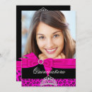Search for black hot pink quinceanera invitations Girly