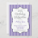 Search for purple and silver birthday invitations Adult birthday party