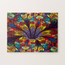 Search for stained glass flowers puzzles Abstract