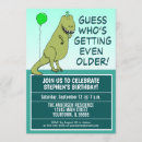 Search for funny dinosaur birthday invitations T rex