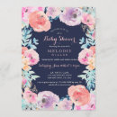 Search for pink and navy baby shower invitations Watercolor floral