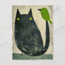 Search for cat tail vertical postcards Black