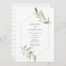 Search for geometric greenery wedding invitations Gold